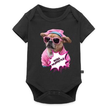 Rosa Wuffstyle - Baby Premium Kurzarmbody - Schwarz - Vorne