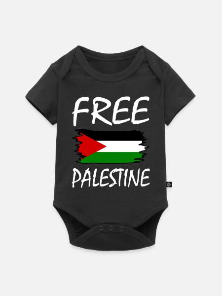 Free palestine - Premium kortærmet baby-body - sort