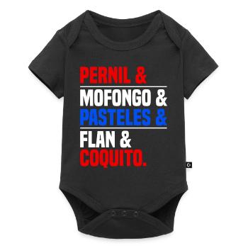 Puerto Rico Flagge | Puerto Ricaner Geschenkideen - Baby Premium Kurzarmbody - Schwarz - Vorne