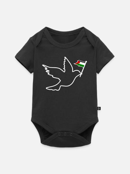 Free palestine - Premium kortærmet baby-body  - sort