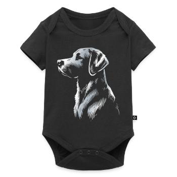 Tête de dessin Labrador argent - Body à manches courtes Premium Bébé - noir - Devant
