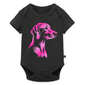 Magyar Vizsla dessin tête rose - Body à manches courtes Premium Bébé - noir - Devant