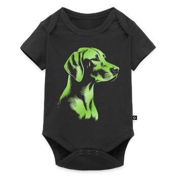 Magyar Vizsla Tête de Dessin Vert - Body à manches courtes Premium Bébé - noir - Devant