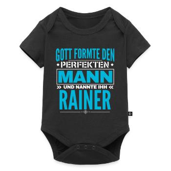 Rainer Name Design - Baby Premium Kurzarmbody - Schwarz - Vorne