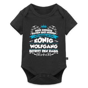 Wolfgang Name Design - Baby Premium Kurzarmbody - Schwarz - Vorne