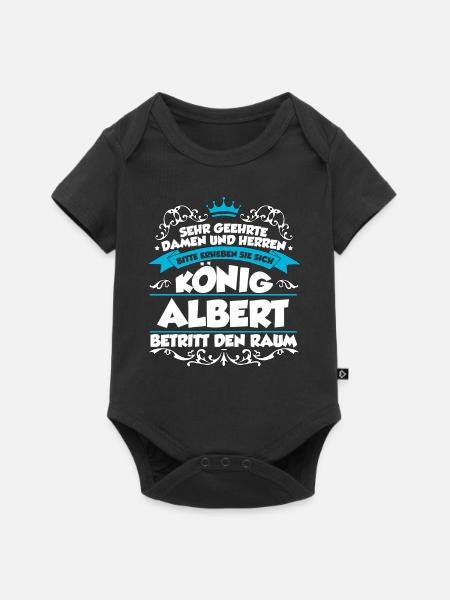 Albert Name Design - Baby Premium Kurzarmbody - Schwarz