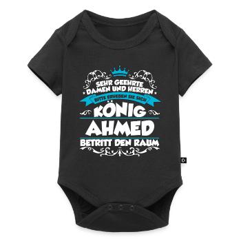 Ahmed Name Design - Baby Premium Kurzarmbody - Schwarz - Vorne