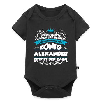 Alexander Name Design - Baby Premium Kurzarmbody - Schwarz - Vorne