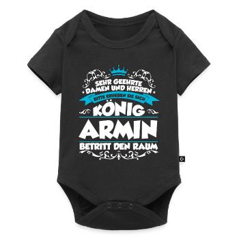 Armin Name Design - Baby Premium Kurzarmbody - Schwarz - Vorne