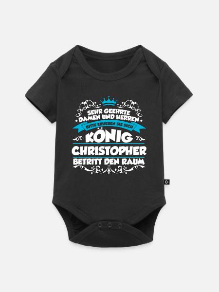 Christopher Name Design - Baby Premium Kurzarmbody - Schwarz