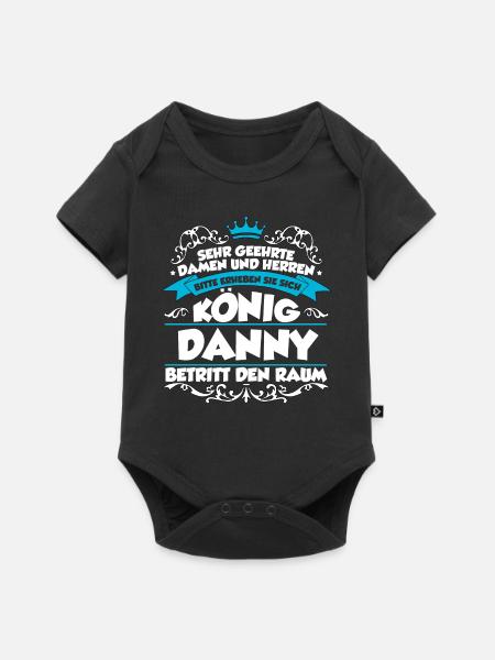 Danny Name Design - Baby Premium Kurzarmbody - Schwarz