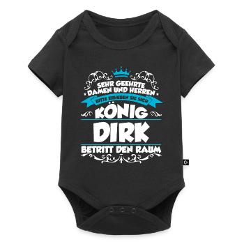 Dirk Name Design - Baby Premium Kurzarmbody - Schwarz - Vorne