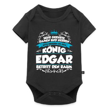 Edgar Name Design - Baby Premium Kurzarmbody - Schwarz - Vorne
