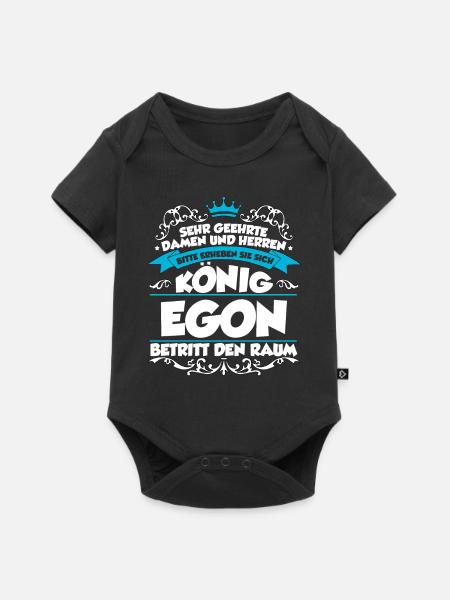 Egon Name Design - Baby Premium Kurzarmbody - Schwarz