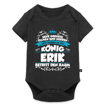 Erik Name Design - Baby Premium Kurzarmbody - Schwarz - Vorne