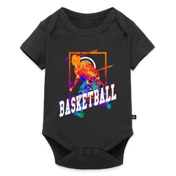 basket-ball basketteur joueur de basket-ball Vintage coloré - Body à manches courtes Premium Bébé - noir - Devant