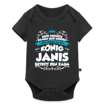Janis Name Design - Baby Premium Kurzarmbody - Schwarz - Vorne