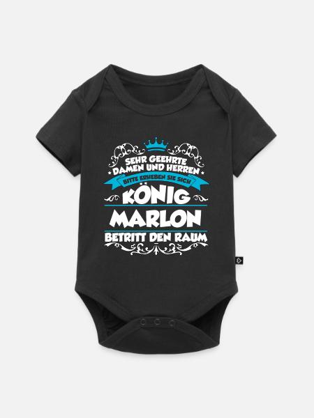 Marlon Name Design - Baby Premium Kurzarmbody - Schwarz