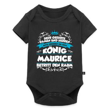 Maurice Name Design - Baby Premium Kurzarmbody - Schwarz - Vorne