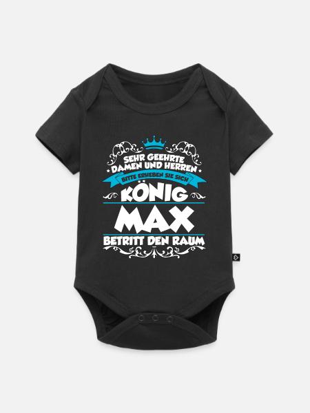 Max Name Design - Baby Premium Kurzarmbody - Schwarz