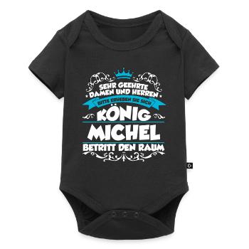 Michel Name Design - Baby Premium Kurzarmbody - Schwarz - Vorne