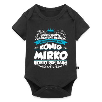 Mirko Name Design - Baby Premium Kurzarmbody - Schwarz - Vorne
