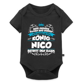 Nico Name Design - Baby Premium Kurzarmbody - Schwarz - Vorne