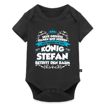 Stefan Name Design - Baby Premium Kurzarmbody - Schwarz - Vorne