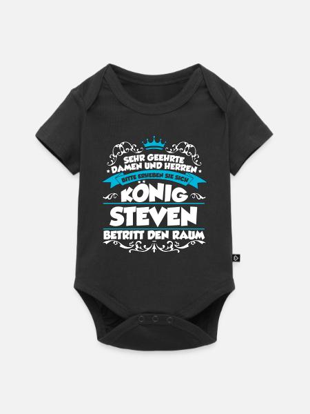 Steven Name Design - Baby Premium Kurzarmbody - Schwarz