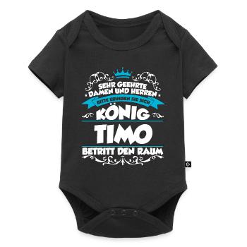 Timo Name Design - Baby Premium Kurzarmbody - Schwarz - Vorne
