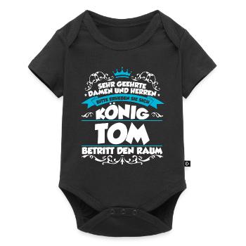 Tom Name Design - Baby Premium Kurzarmbody - Schwarz - Vorne