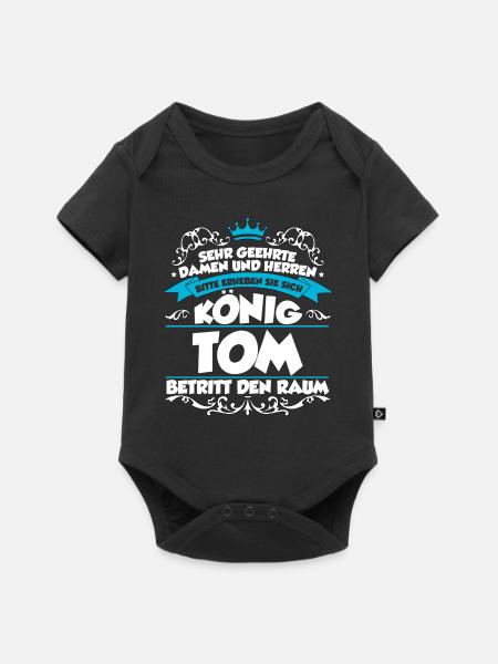 Tom Name Design - Baby Premium Kurzarmbody - Schwarz