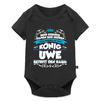 Uwe Name Design - Baby Premium Kurzarmbody - Schwarz - Vorne