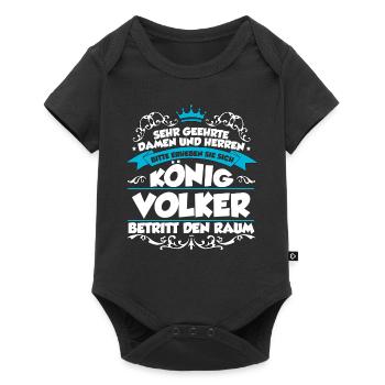 Volker Name Design - Baby Premium Kurzarmbody - Schwarz - Vorne