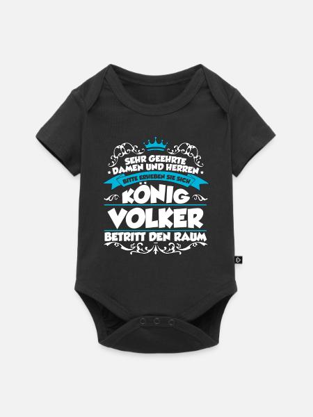 Volker Name Design - Baby Premium Kurzarmbody - Schwarz