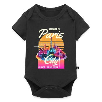 Paris, Tour Eiffel, France, Ville, Horizon, Art - Body à manches courtes Premium Bébé - noir - Devant
