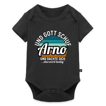 Arthur - Baby Premium Kurzarmbody - Schwarz - Vorne