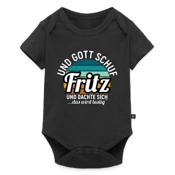 Fritz - Baby Premium Kurzarmbody - Schwarz - Vorne