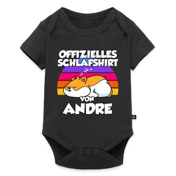 Offizielles Schlafshirt Von Andre - Baby Premium Kurzarmbody - Schwarz - Vorne
