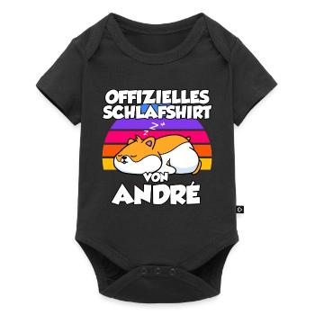 Offizielles Schlafshirt Von André - Baby Premium Kurzarmbody - Schwarz - Vorne