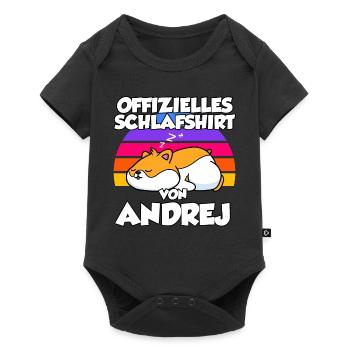 Offizielles Schlafshirt Von Andrej - Baby Premium Kurzarmbody - Schwarz - Vorne
