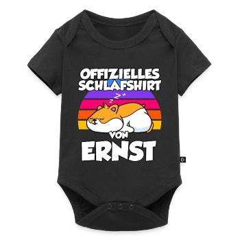Offizielles Schlafshirt Von Ernst - Baby Premium Kurzarmbody - Schwarz - Vorne