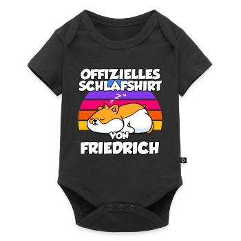 Offizielles Schlafshirt Von Friedrich - Baby Premium Kurzarmbody - Schwarz - Vorne