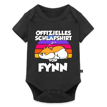 Offizielles Schlafshirt Von Fynn - Baby Premium Kurzarmbody - Schwarz - Vorne