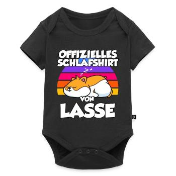Offizielles Schlafshirt Von Lasse - Baby Premium Kurzarmbody - Schwarz - Vorne