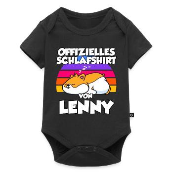 Offizielles Schlafshirt Von Lenny - Baby Premium Kurzarmbody - Schwarz - Vorne