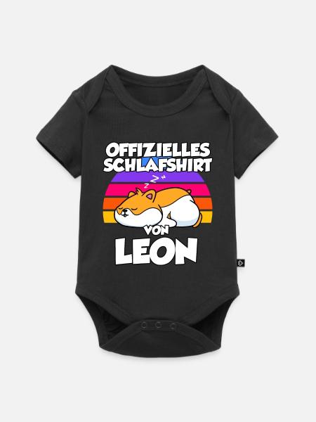 Offizielles Schlafshirt Von Leon - Baby Premium Kurzarmbody - Schwarz