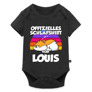 Offizielles Schlafshirt Von Louis - Baby Premium Kurzarmbody - Schwarz - Vorne