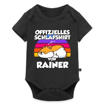 Offizielles Schlafshirt Von Rainer - Baby Premium Kurzarmbody - Schwarz - Vorne
