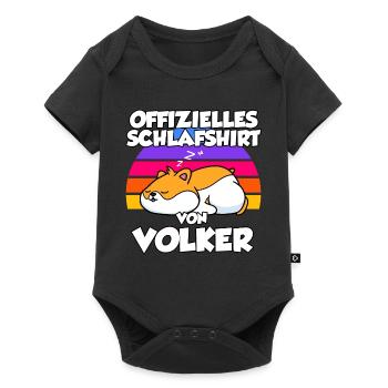 Offizielles Schlafshirt Von Volker - Baby Premium Kurzarmbody - Schwarz - Vorne